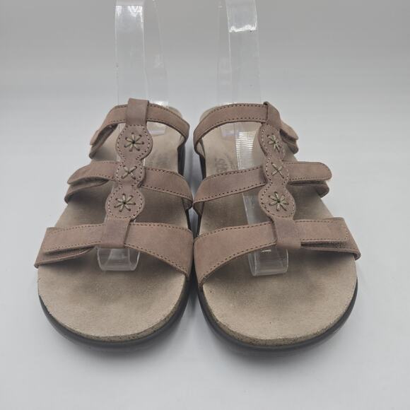 SAS Tripad Comfort Sandals Beige Leather Open Toe Triple Buckle Strap Size 9 M - Picture 2 of 6